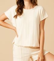 Ensemble de vêtements pour femmes en modal, chemise à manches courtes et short, ensemble de détente en deux pièces pour l'été, vêtements durables pour femmes