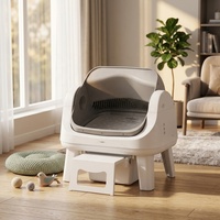 Pour litière automatique pour chat AutoScooper à toit ouvert, autonettoyante, grande capacité, avec capteur infrarouge multiple, Plug & Play, faible bruit