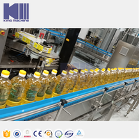 Remplissage entièrement automatique de bouteilles d'huile de cuisson comestible végétale huile de palme d'olive remplissage bouchage et étiquetage ligne de machine d'emballage
