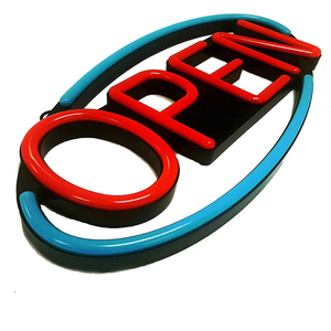 Letrero de Neón <span class=keywords><strong>LED</strong></span> Ovalado Grande, Personalizado, Abierto, Publicitario, para Exteriores, Letrero de Neón Real para Pared - Product Image 2