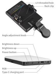 ไฟถ่ายรูป VL60 มินิ ขายดี ปรับอุณหภูมิสีได้ 2500K-9900K สำหรับคอมพิวเตอร์ แท็บเล็ต ไลฟ์สด - Product Image 1