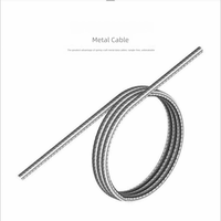 Câble USB C tout métal indestructible, charge super rapide 6A, cordon de charge Type C résistant aux morsures de chien, flexible et sans nœuds