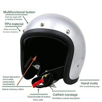 Nouveau casque vintage blanc crème en fibre de verre 3/4 ouvert, modèle 500TX, certifié ECE 22.06 et DOT, pour usage professionnel
