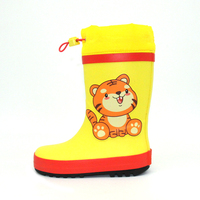 Bottes de pluie antidérapantes pour enfants en caoutchouc naturel imperméable avec col à cordon pour tout-petits, idéales pour les jours boueux en extérieur