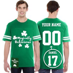 T-shirt personnalisé pour la Saint-Patrick, maillot vert pour hommes avec motif, nom personnalisé, numéro 17 - Product Image 1