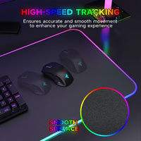 Tapis de souris RGB avec chargeur sans fil 15W à charge rapide, surface ultra-lisse antidérapante, tapis de clavier pour PC, tapis de souris pour jeux