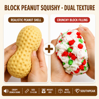 Southpeak Toy Block Peanut Squishy Sensory Squishy Toy Crunchy Core Crispy Crunch Fidget Gift Dimpled Shell 11*5cm Wholesale