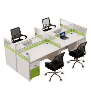 Mesa frente e verso da mobília do escritório do tamanho padrão da qualidade, estação de trabalho do empregado de 4 pessoas, mesa de escritório