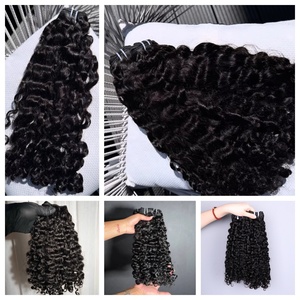 Extensions de cheveux humains en vrac, bruts, bouclés et ondulés, non-Remy, à <span class=keywords><strong>double</strong></span> trame, fabriquées à la machine, origine Cambodge - Product Image 6