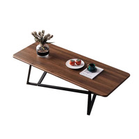 Grande table basse moderne pieds antidérapants avec cadre en métal table centrale stable pour bureau à domicile ou salle d'accueil