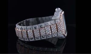 Unique Design Diamond Embedded Couple <b>Watch</b> Set with Matching Design Perfect Gift for Anniversary and Wedding for Sale - Product Image 4