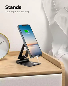 Wholesale Aluminum Alloy Phablet Mobile Phone Stand New <b>Folding</b> Design Lazy Pad Desktop Live Bracket Promotional Business Gifts - Product Image 3