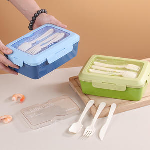 Compartment Divided Office Portable Adult Pp School Children Tiffin Plastic Kids Bento Lunch Box Food <b>Storage</b> Jars Lunch Box - Product Image 2