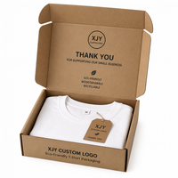 Boîte d'expédition en kraft biodégradable avec logo personnalisé XJY, emballage et expédition de t-shirts écologiques pour les petites entreprises