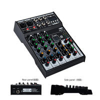 Mini-mixeur professionnel 4 canaux avec effets DSP de réverbération, portable pour le contrôle DJ et le mixage audio d'instruments, vente flash
