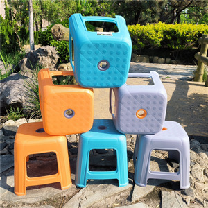 Plastic Kids <b>Stool</b> 22.5x26.5cm PP Material Modern Design For Children <b>Bathroom</b> Use Mixed Colors - Product Image 1