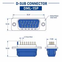 Connecteur DB15 D-Sub Mâle/Femelle à Sertir IDC, Montage sur Carte PCB, Angle Droit, Câble de 1,5m à 20m pour Caméra Intra-orale - Vente en Gros