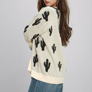 Cárdigan de punto personalizado de moda para <span class=keywords><strong>mujer</strong></span>, cárdigan de <span class=keywords><strong>invierno</strong></span> de manga larga de punto para niñas, cárdigan para damas - Product Image 6