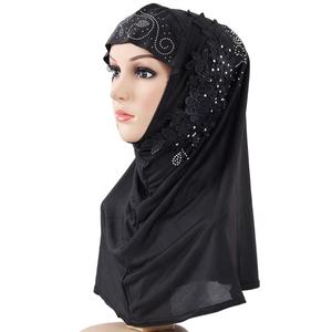 Hiyab musulmán para niños y niñas, pañuelo islámico para la cabeza, bufanda de flores, una pieza, cubierta completa de Ramadán y Oriente Medio - Product Image 6