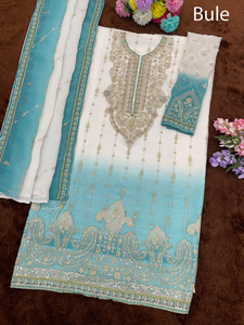 Ensemble Sharara Gharara Kurti brodé traditionnel en soie, magnifique tenue ethnique indienne et pakistanaise de créateur, robe pakistanaise. - Product Image 4