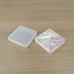 Square Plastic <b>Storage</b> <b>Box</b> 10.6x10.6x1.9cm Transparent Covered For Business Cards <b>Small</b> Parts Organizing - Product Image 3