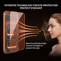 Protection d'écran en verre trempé anti-rayures 9H en aluminium haute qualité, personnalisée en usine (OEM), avec filtre lumière rouge pour iPhone 16 17 18 Pro Max Air
