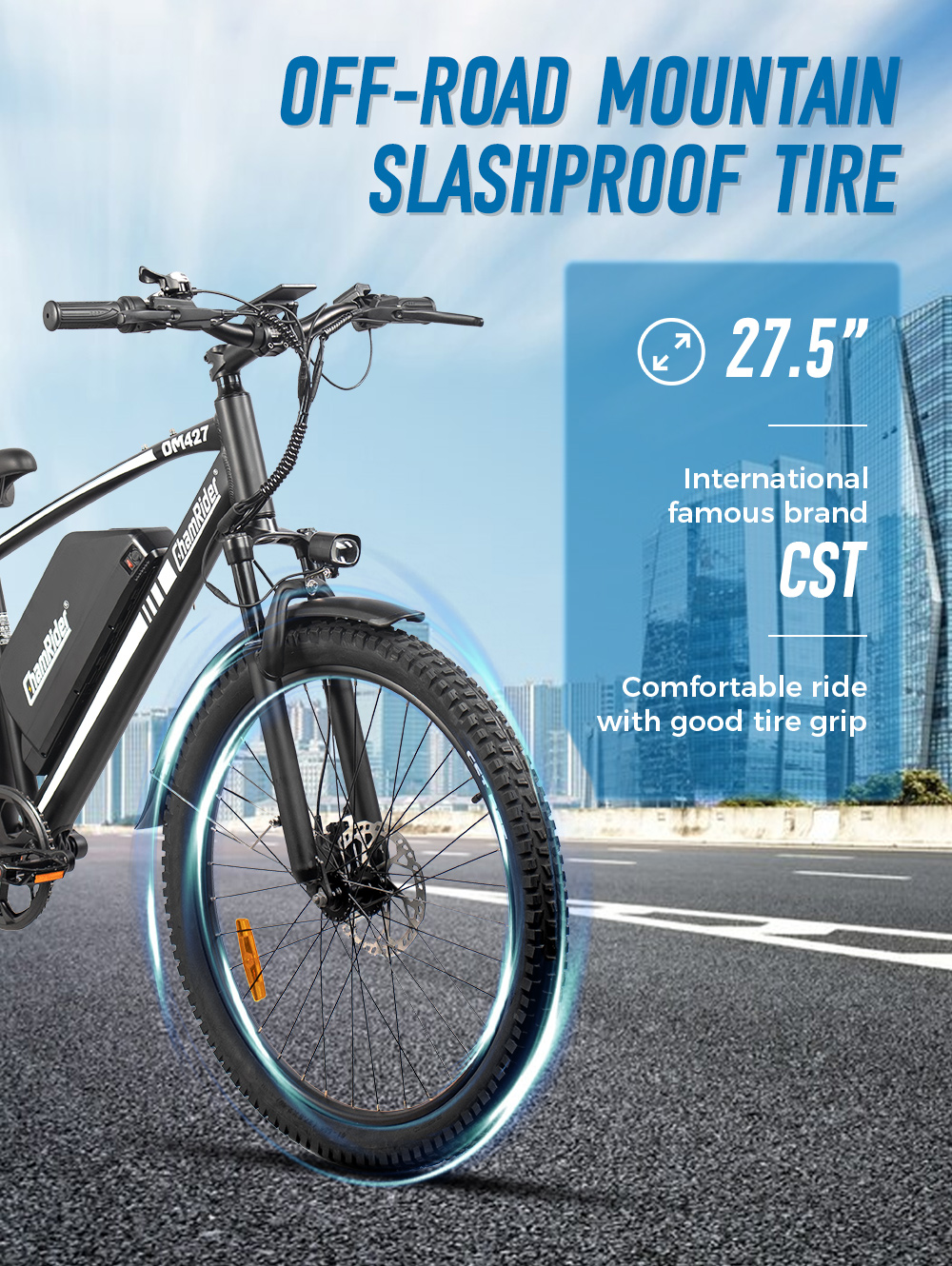 DM427 ChamRider 750W Electric Mountain Bike - 48V, 27Ah, 10 Speed