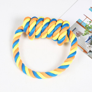 Jouet en corde pour animaux de compagnie, grande taille, interactif, à nœuds dentaires à mâcher, avec un design torsadé coloré pour le nettoyage des dents - Product Image 1