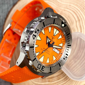 Montre automatique Monster 42mm, mouvement NH36A, cadran orange, bleu, rouge, verre saphir, marques lumineuses, montre pour hommes, 20ATM - Product Image 5