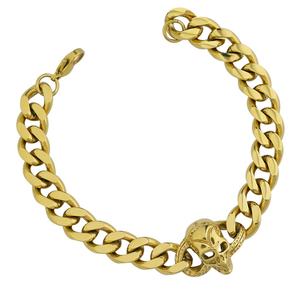 Pulsera de Acero Inoxidable con Diseño de Calavera Fantasma para Hombre, Estilo Cubano Miami, para Fiestas y Aniversarios, con Diamantes y Perlas - Product Image 5