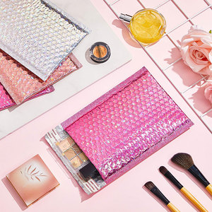 Bolsa de envío personalizada <span class=keywords><strong>sobres</strong></span> metálicos holográficos con burbujas rosa roja para maquillaje, joyería, ropa, embalaje para pequeñas empresas - Product Image 2