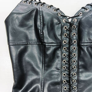 Mini-jupe <span class=keywords><strong>plissée</strong></span> en similicuir noir pour femmes, mini-<span class=keywords><strong>robe</strong></span> moulante à fente sexy pour soirée - Product Image 4