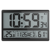 Horloge de bureau numérique personnalisable, moderne, grande, carrée, électrique, LCD, avec radio et logo, en plastique ABS, pour usage intérieur, Noël