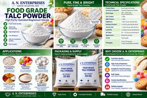 Poudre de talc de qualité alimentaire pour la transformation alimentaire, silicate de magnésium hydraté de haute pureté pour l'anti-agglomération et le polissage du riz - Product Image 3