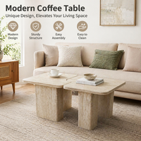 Table basse carrée en dalle de roche, table de salon en pierre naturelle, petite table à thé créative, idéale pour les petits appartements et la maison