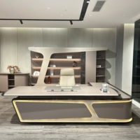 Ensemble de bureau de direction en panneaux de bois modulaires de luxe, design moderne de haute qualité, poste de travail pour PDG, usage commercial Baiyuan BY-L16