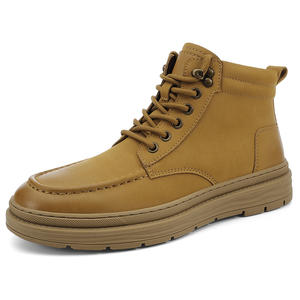 Botas de Invierno para Hombre de Cuero Genuino con Cordones, Botas Cortas con Plataforma, Transpirables, Antideslizantes, Modernas, Precio con Descuento - Product Image 1