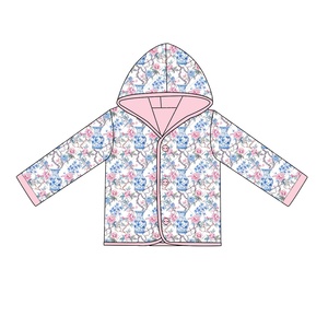 Veste de Style <span class=keywords><strong>tamarack</strong></span> à capuche matelassée motif floral bleu clair motif de couture numérique enfant en bas âge fille veste vêtements chauds pour enfants - Product Image 2