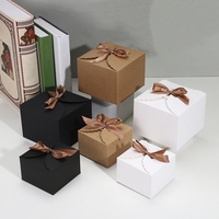 Großhandel einfarbige Bogen Geschenk box mit Band Hochzeits feier begünstigt Schokolade Geschenke Candy Box