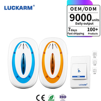 Sonnette sans fil moderne avec prise US/UK/EU, matériaux durables, portée longue distance 100m, pour appartement, 32 mélodies, carillons d'accueil pour la maison