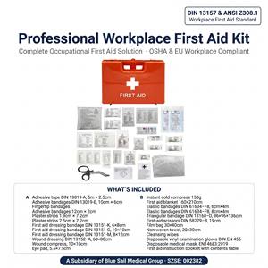 Trousse de premiers secours scolaire, boîte médicale en ABS de qualité industrielle, certifiée CE Classe II, garantie 5 ans pour campus, salle de classe, gymnase - Product Image 1