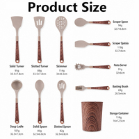 Ustensiles de cuisine professionnels, ensemble de 11 pièces en silicone résistant à la chaleur, avec spatule, cuillère et grattoir pour la cuisine