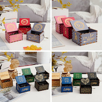 Customized Hand Crank Wooden Music Box with 40 Designs and Harry Melody Laser Engraved and Musical Instrument