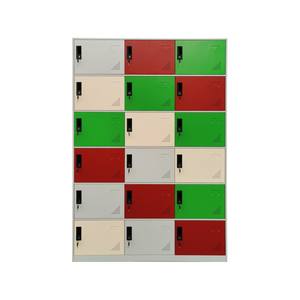 फैक्ट्री 18 डोर स्टील लॉकर के साथ पैडलॉक धातु कैबिनेट लोहे के अलमारी भंडारण के साथ मुख्य लॉक इकट्ठे कर्मचारी वार्डरोब जिम स्कूल - Product Image 1