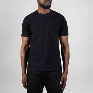 T-shirt noir en coton personnalisé pour hommes T-shirt de jeu de sport uni blanc T-shirt personnalisé basique à manches courtes et col rond - Product Image 2