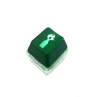 Mini porte-clés pendentif carré translucide en plastique PC à compartiment unique, avec bouton anti-stress lumineux et cordon