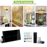 Tuya Smart WIFI Touch Light Switch 4 5 6 Gang Eu Switch Compatible avec Alexa Google Home