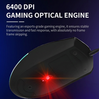Souris optique filaire USB PHILIPS SPK9304 7-RGB rétroéclairée avec programmation macro, 6400 DPI, 6 boutons, ergonomique, pour les deux mains, souris de jeu