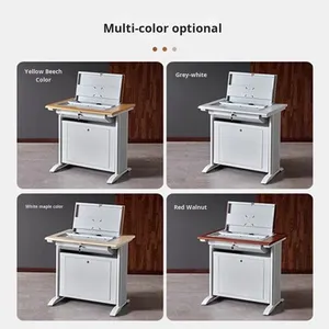 Lớp học đào tạo máy tính màn hình giọng nói có tính năng vật liệu kim loại hiện đại máy vi tính phòng sinh viên bàn ẩn lưu trữ - Product Image 2