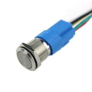 Interruptor de botón de metal de 16mm con autobloqueo plano de acero inoxidable de - Product Image 5